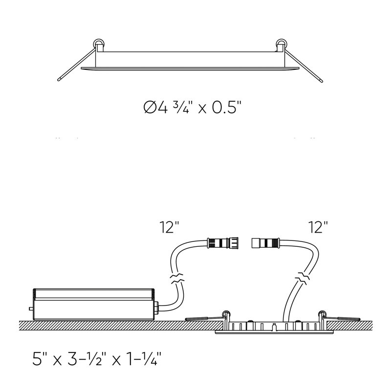 Ensemble d'éclairage encastré à DEL Khari IC, H 1 po x l 6 po x P 6 po