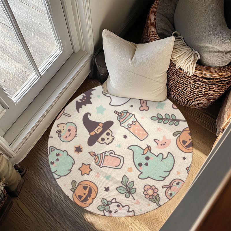 Tapis tressé Pastel Goblin Parade, Rond 5 pi