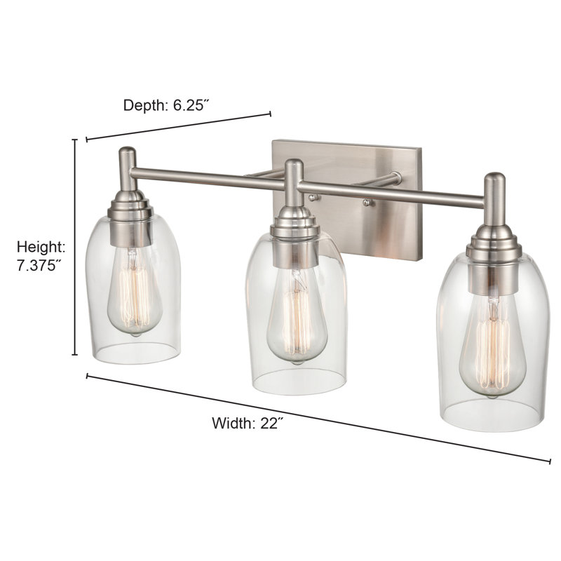 Ahlke 3 - Light Dimmable Vanity Light, Brushed Nickel