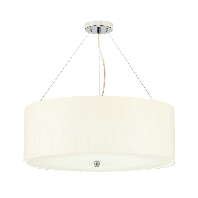 Ausilia 1 - Light Drum Pendant, Polished Chrome, 60cm H x 49cm W x 49cm D