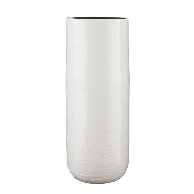 Vase de plancher en porcelaine Barrian, H 27,5 po x l 11 po x P 11 po, Blanc