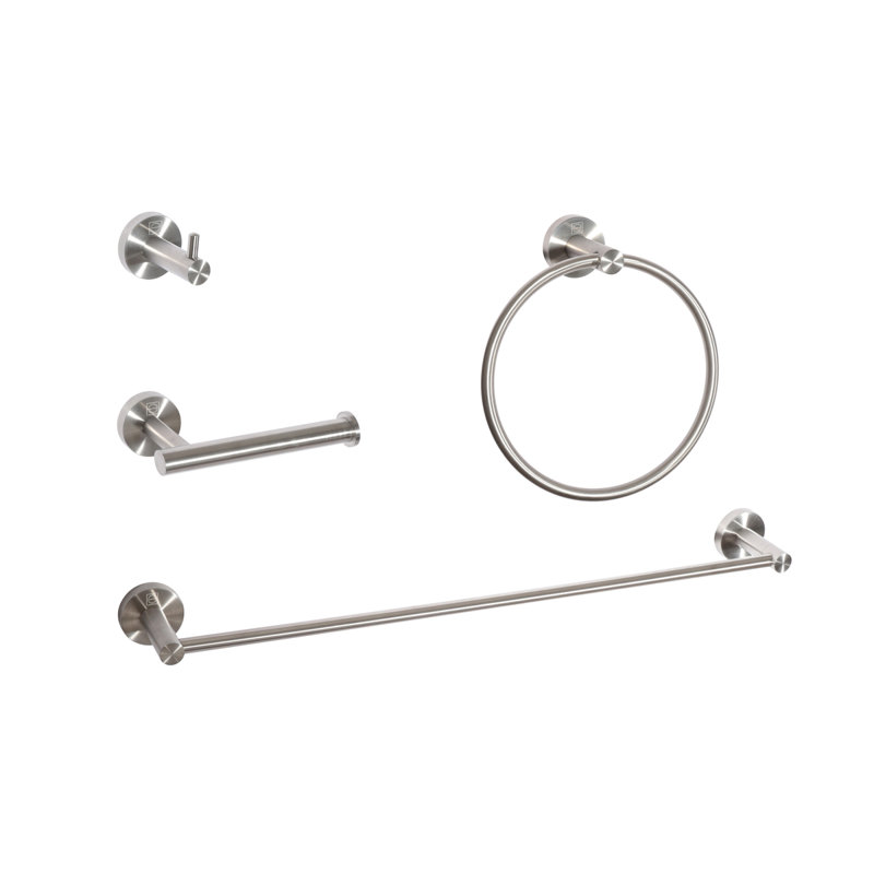 Freya 4 - Piece Bathroom Hardware Set, Brushed Nickel