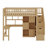 Space-Saving Multifunctional Wooden Loft Bed Frame With Desk, Stairs, Bookshelf And Storage Drawers-119926317