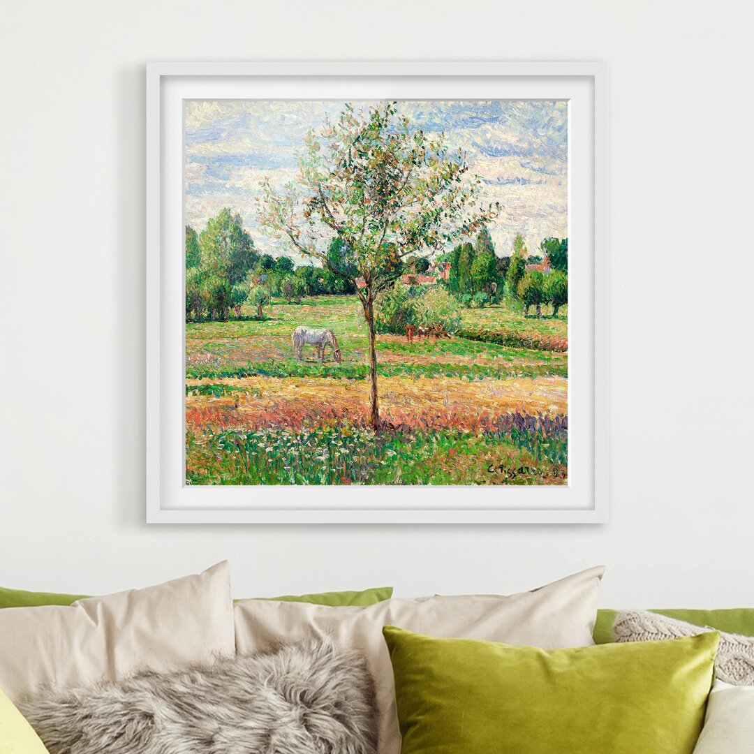 Gerahmtes Poster Mossy Meadow von Camille Pissarro