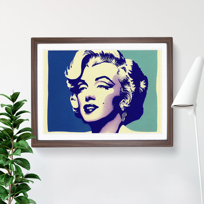 Pop Marilyn Monroe Vol.7 Abstract - Single Picture Frame Print, 25cm H x 34cm W x 2cm D, Walnut