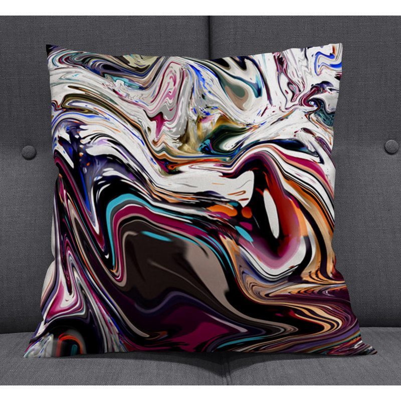 Throw Pillow With Insert, Multi Abstract 18, 20"H x 20"W