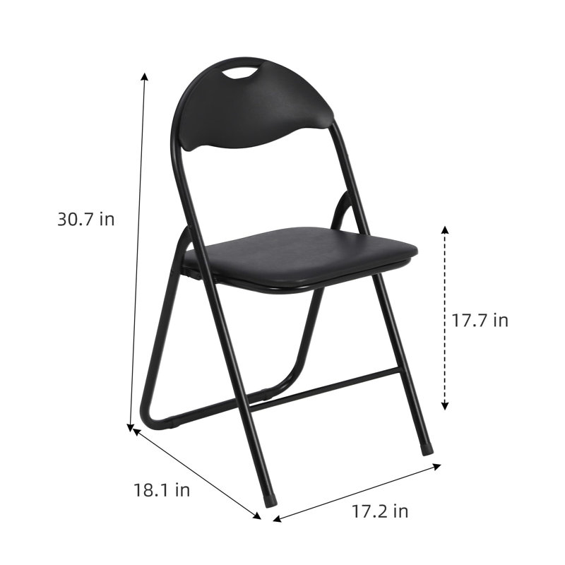 Ensemble de chaises pliantes Milonas, Noir, noir, noir, noir