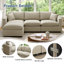 Canapé modulaire Cloud Couch, canapé modulaire convertible à siège profond pour le salon, canapé modulaire rembourré en duvet moelleux avec repose-pieds mobile-354315962-354315961
