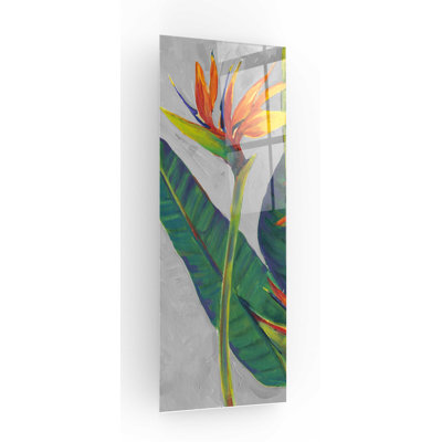 «Bird of Paradise Triptych I» par Tim O'Toole, art mural en verre acrylique, 12 po x 36 po