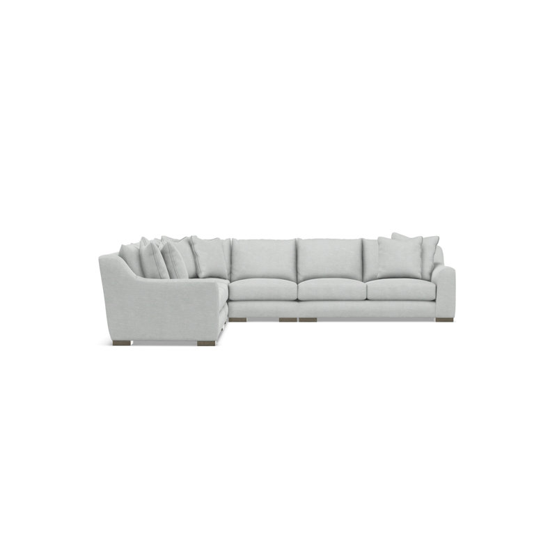 Sectional, 35" H x  140" W x 140" D, Symmetrical, Light Gray Polyester Blend