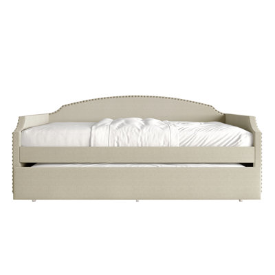Caitronia Upholstered Linen Daybed with Trundle Bed
