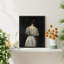 «Seventeenth Century Lady», art mural sur fond noir, campagne rétro, reproduction d'art encadrée sur papier-93487977-93487978
