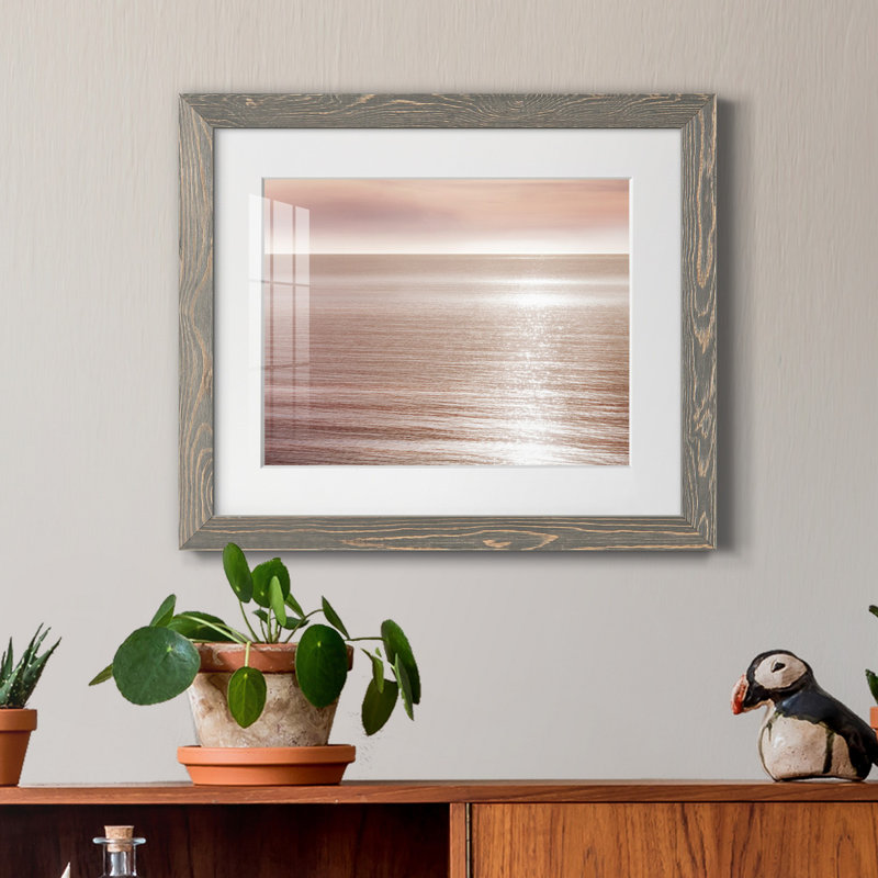 «La Jolla» par J Paul, reproduction d'art graphique sur papier encadrée, H 24 po x l 18 po x P 1,5 po, Encadré gris