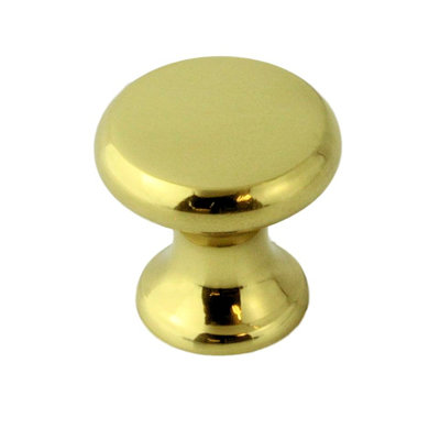 (5 Pack) 3/4 inch Classic Small Knob Solid Brass