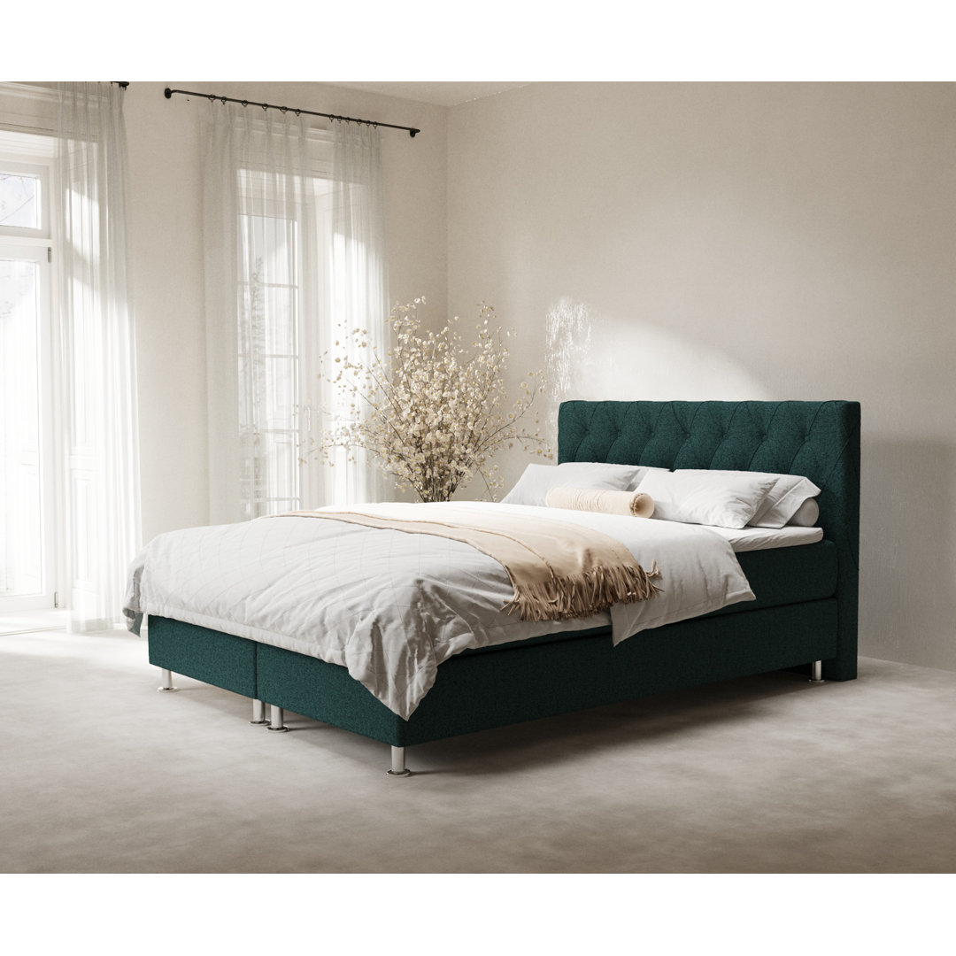 Echtes Boxspringbett Quamaine mit Zwei Matratzen und Topper