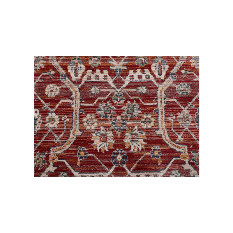 Oriental Machine-Made Red/Ivory Area Rug, Rectangle 8' x 10'