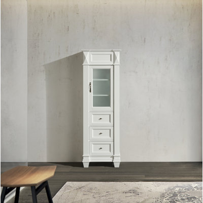 Lusk Solid Wood Freestanding Linen Cabinet