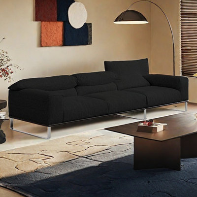Simple straight-line fabric sofa [Adjustable back]