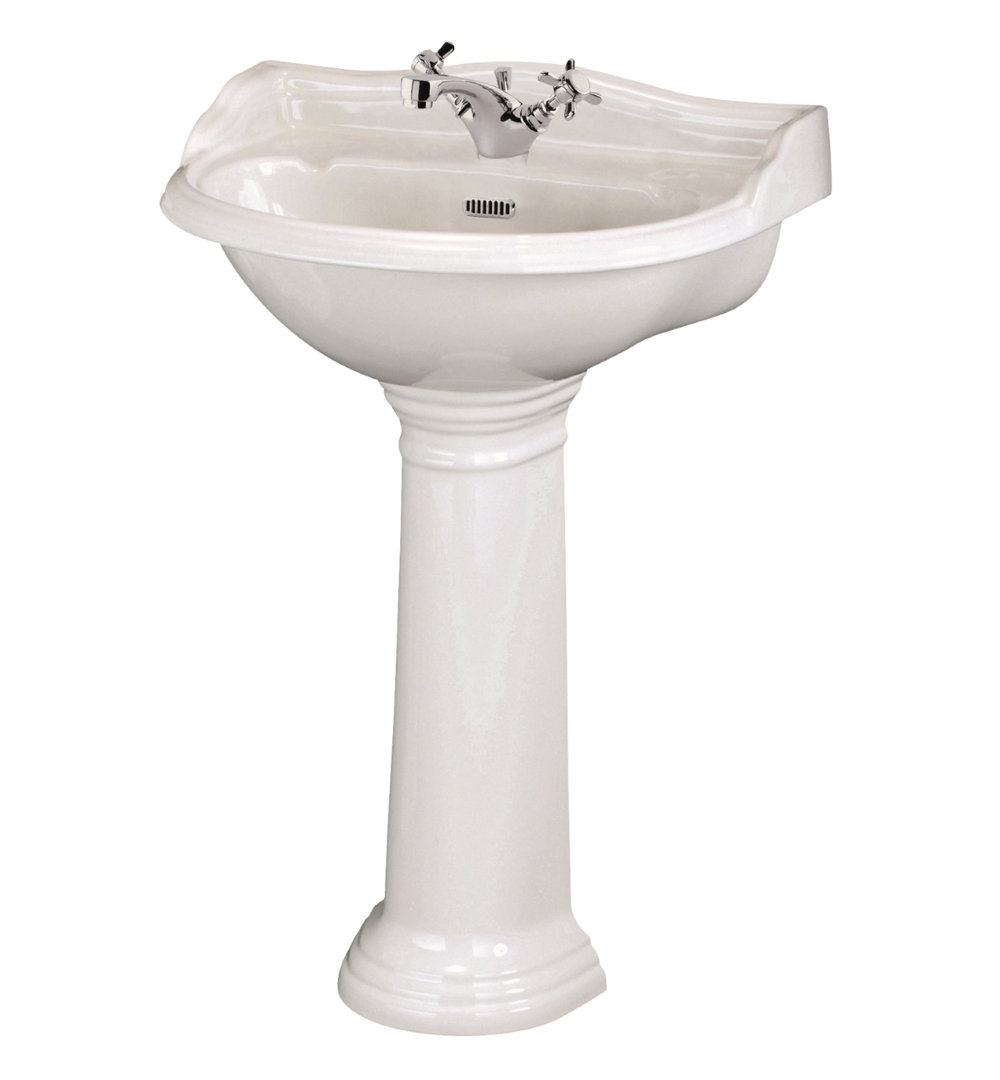 Nuie Ryther 500mm W White Vitreous China U-Shaped Sink with Overflow
