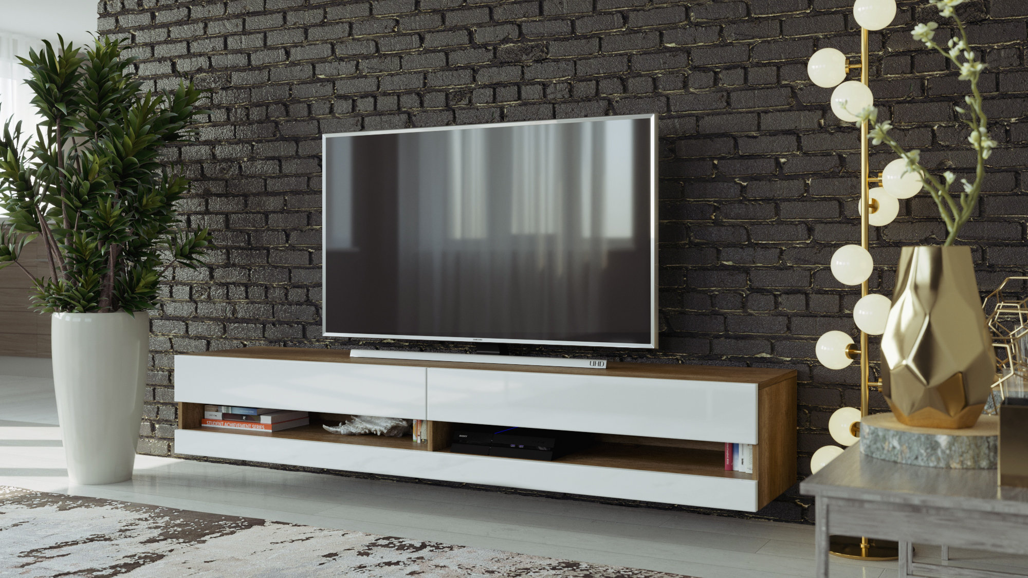 Orren Ellis Jaggers Floating TV Stand for TVs up to 88" & Reviews Wayfair