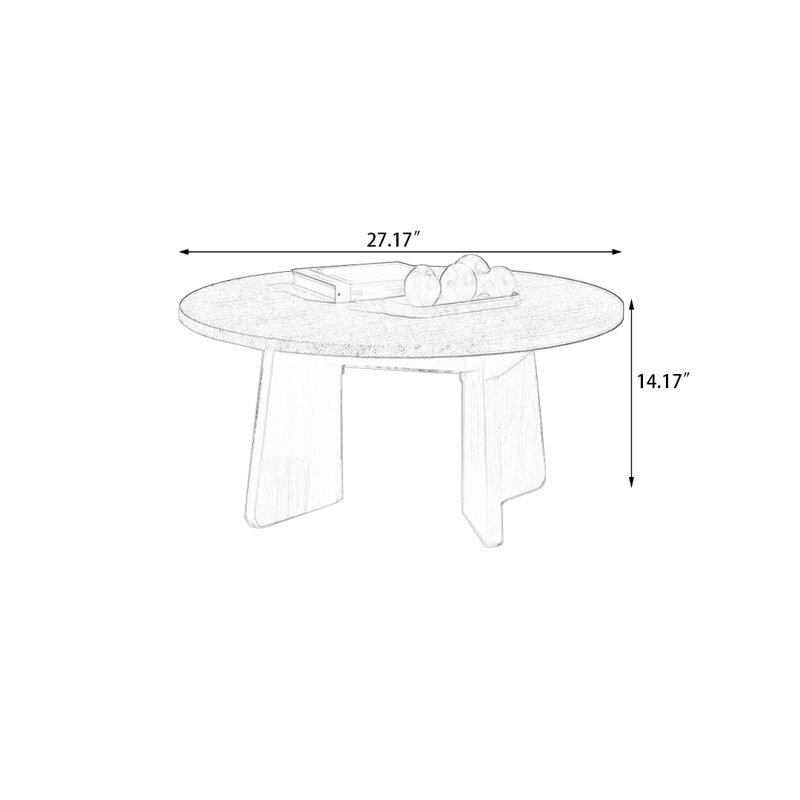Table basse rétro en bois massif et pierre naturelle et table basse en marbre, H 14,17 po x L 27,17 po x l 27,17 po