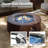 50,000 BTU 42 in. Round Iron Propane Fire Pit Table with Tank Cover and Glass Wind Guard in Dark Brown-1469331366