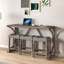 Ensemble de table de bar Power Outlet de style industriel en MDF pour la salle à manger, les jeux et le salon