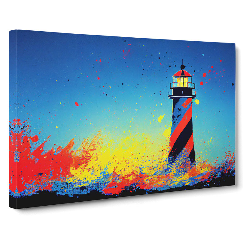 Painted Lighthouse Vol.5 - Wrapped Canvas, 50cm H x 76cm W x 3cm D