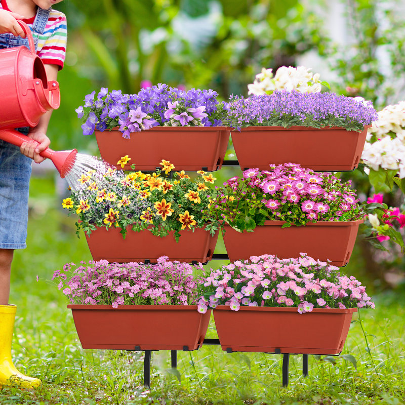 Red Two - Row Six - Pot Flower Rack