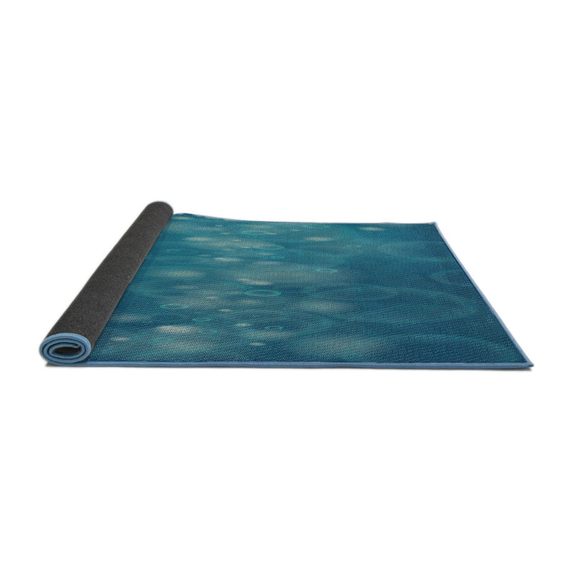 Tapis de zone bleue à motifs, Rond 8 pi