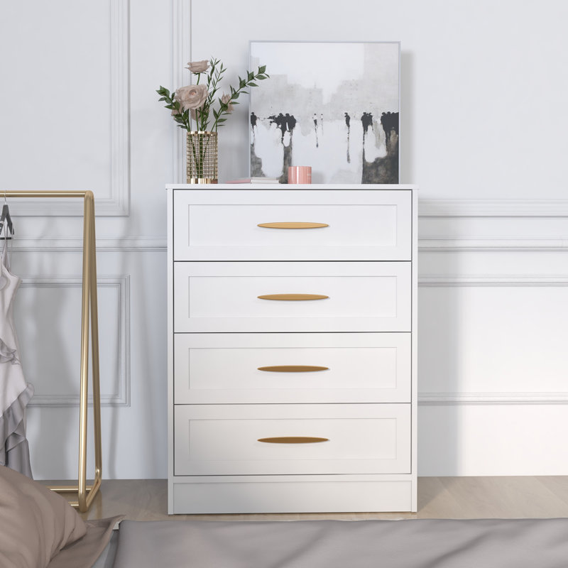 Commode 4 tiroirs Bahja, Blanc