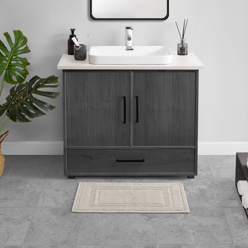 Bath Rug, Washed Taupe, 17" W x 24" L