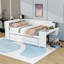 Full Size Daybed with Storage Drawers, LED Light, Charging Station and Desk-1295601407