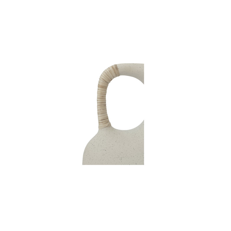 Vila 13In Sculptural Vessel Cream White, 13" H x 3.5" W x 11" D