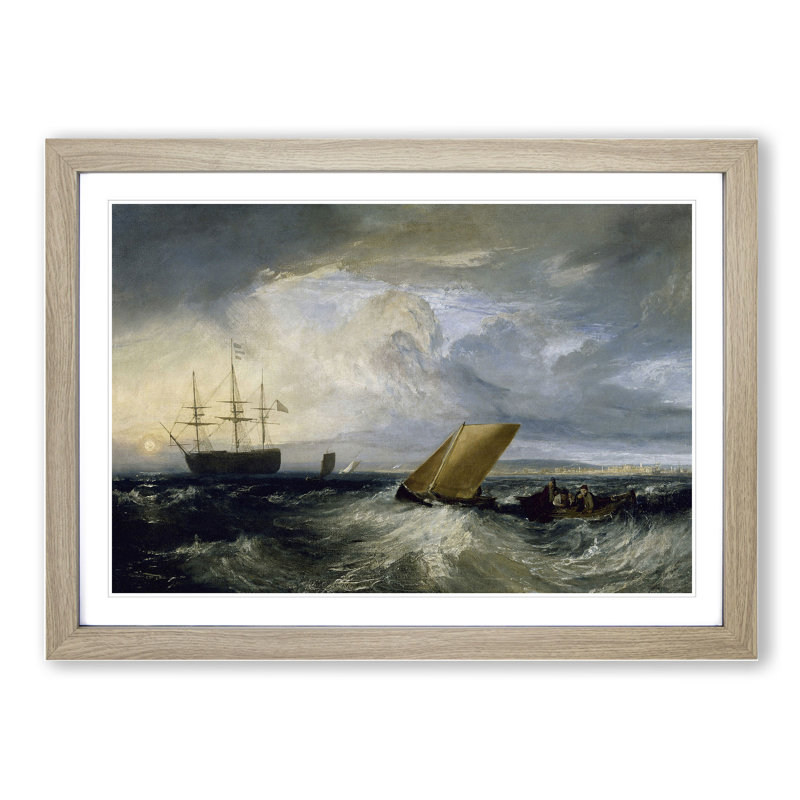 Sheerness as Seen from the Nore by Joseph Mallord William Turner - Framed Print, 27cm H x 36cm W x 2cm D, Oak Framed