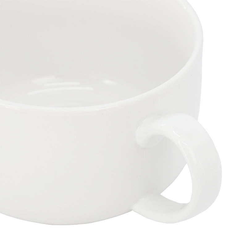 Gibson 4 Piece 32.5 Ounce Fine Ceramic Large Latte Mug Set in White