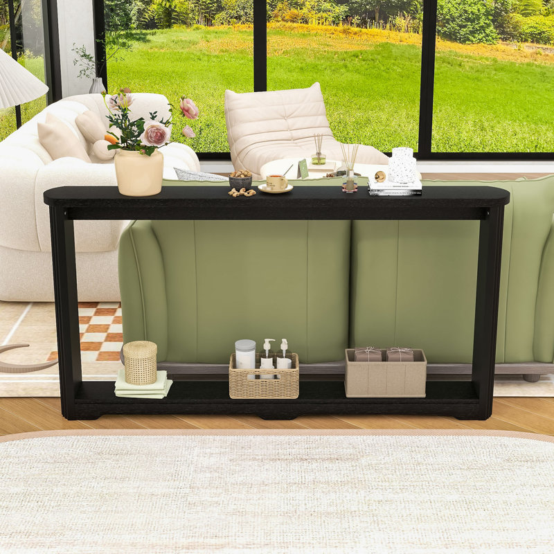 Stylish Multifunctional Sofa Table –Sturdy Construction, Black