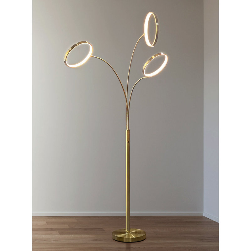 Spearing 80'' LED Arched Floor Lamp Set, Gold