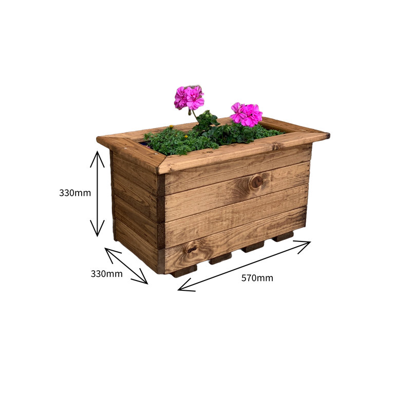 Sotion Handmade Wood Planter Box, 33cm H x 57cm W x 57cm