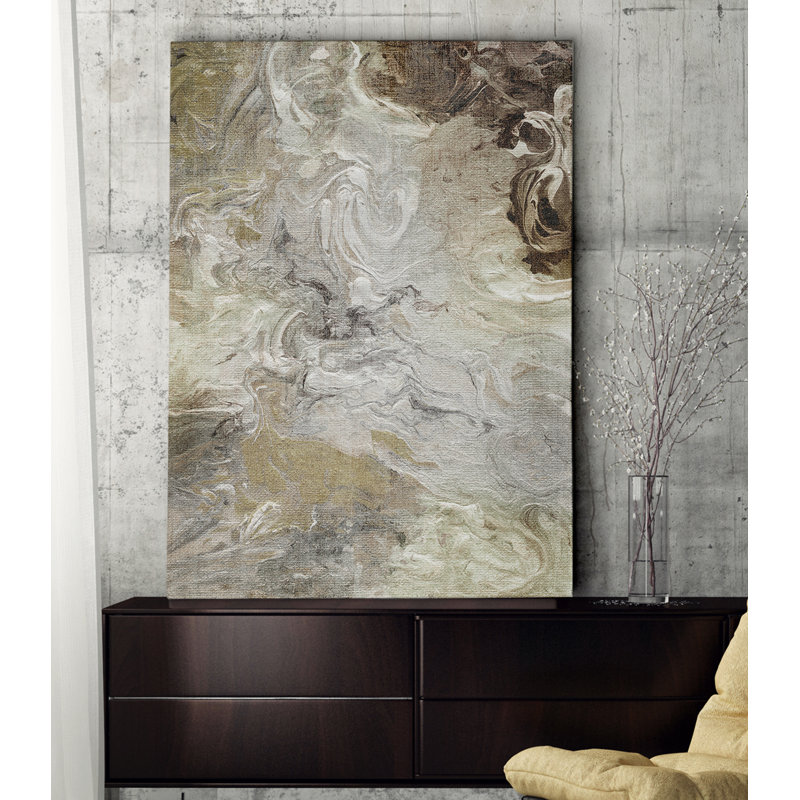 « marbleed linen », reproduction de peinture à l’huile sur toile tendue, H 16 po x l 20 po x P 1,5 po