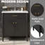 Meuble-lavabo 31 po avec lavabo, armoire de salle de bain avec portes à fermeture en douceur et tablette réglable, conception à profil courbé, pieds en bois d'hévéa, noir-203264792