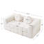 Canapé 66,5 po à 2 places texturé litchi avec 2 coussins décoratifs circulaires pour le salon et la chambre à coucher-1380213031