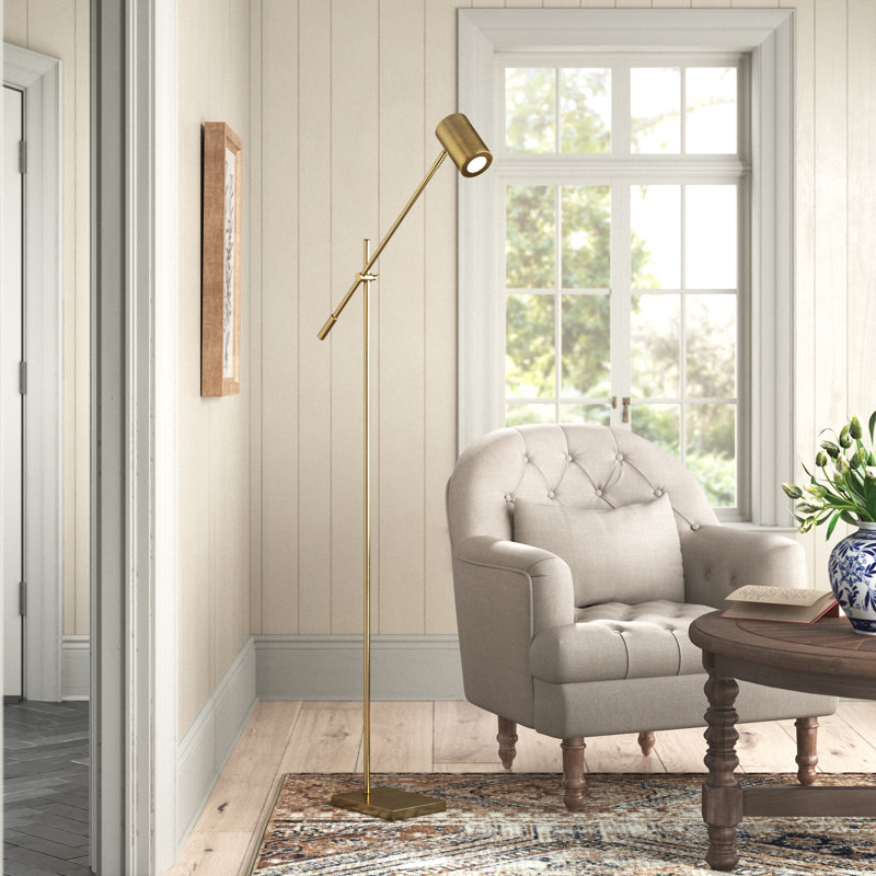 Inge 63'' Antique Brass Adjustable Metal Floor Lamp