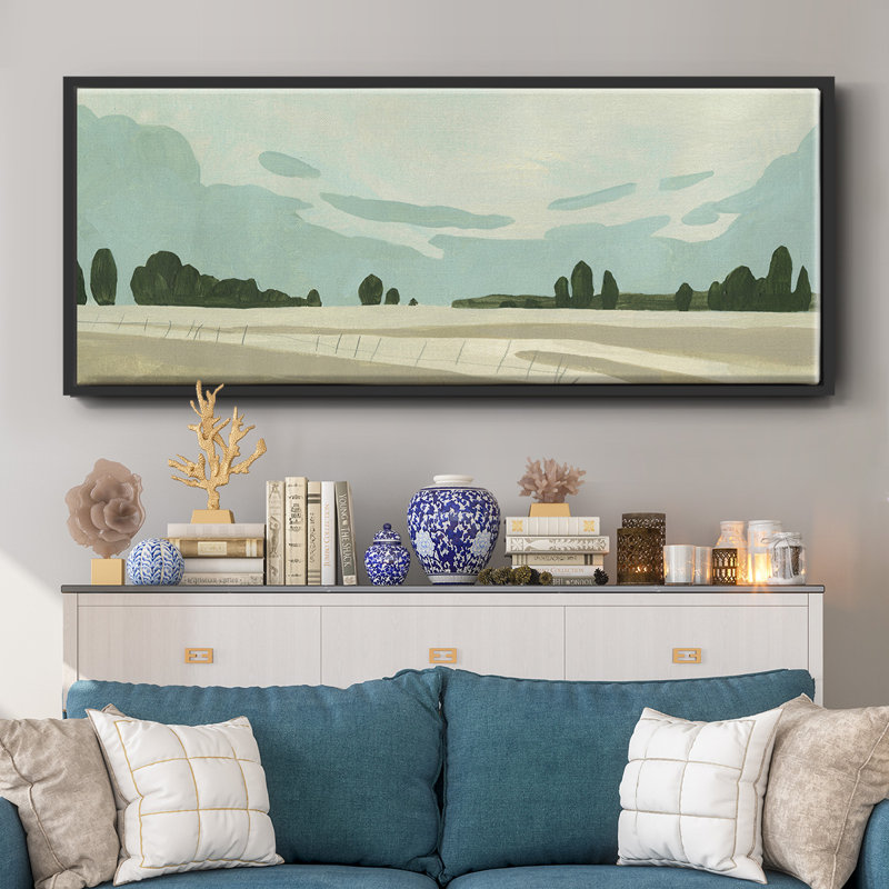 Farmland Study III- Framed Canvas, 24" H x 60" W