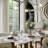 Modern Rectangular Sintered Stone Dining Table With Double Pedestal Base-554995490-554995491