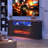  70" Fireplace Tv Stand With Fireplace Includ For Tvs Up To 75", 2 Doors Cabinet With Open Storage Space And Led Light Bar