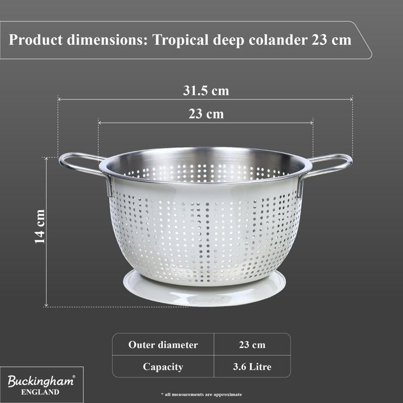 Buckingham Stainless Steel Colander, Ivory