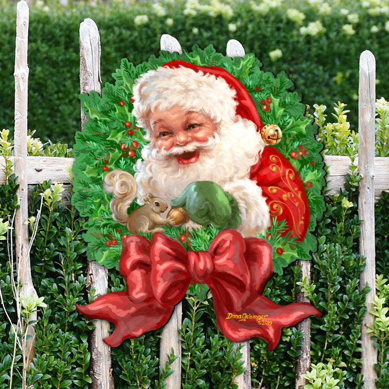 Décoration murale couronne de père Noël