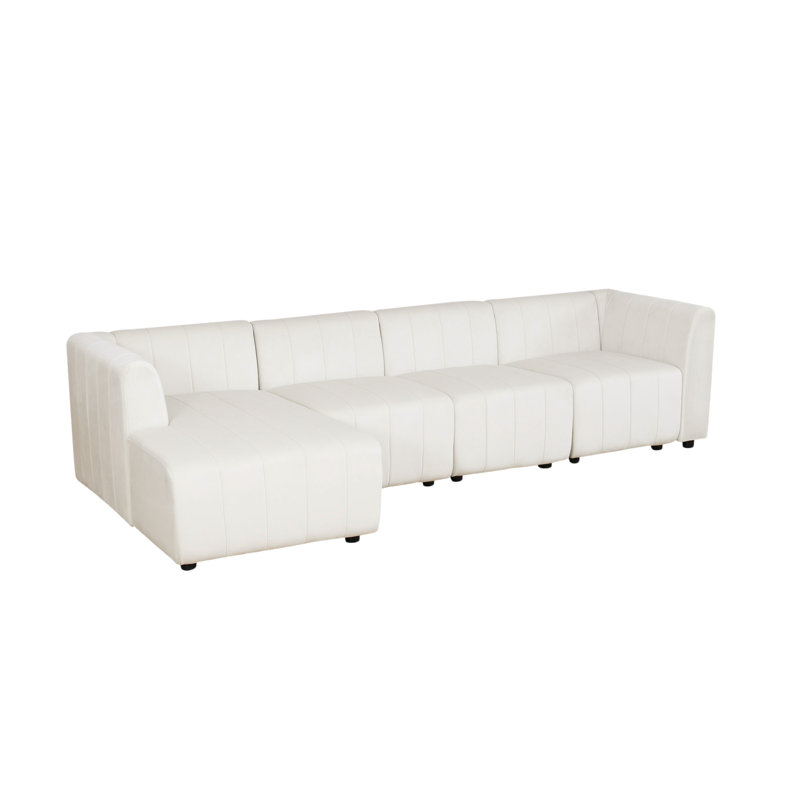 Canapé modulaire réversible 120 po en microfibre 4 pièces, Orienté à gauche (vu de face)