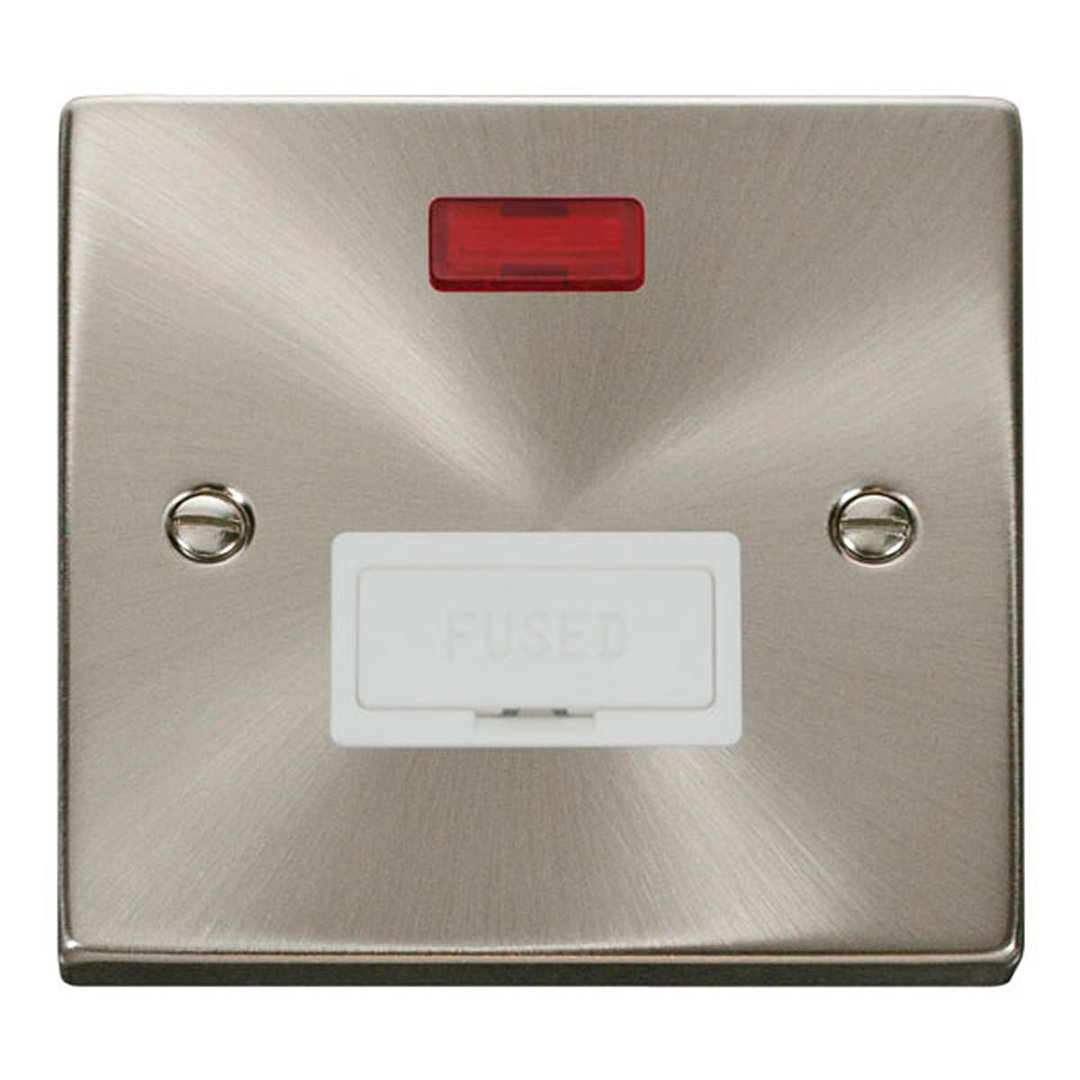 Satin / Brushed Chrome 13A Fused Connection Unit With Neon